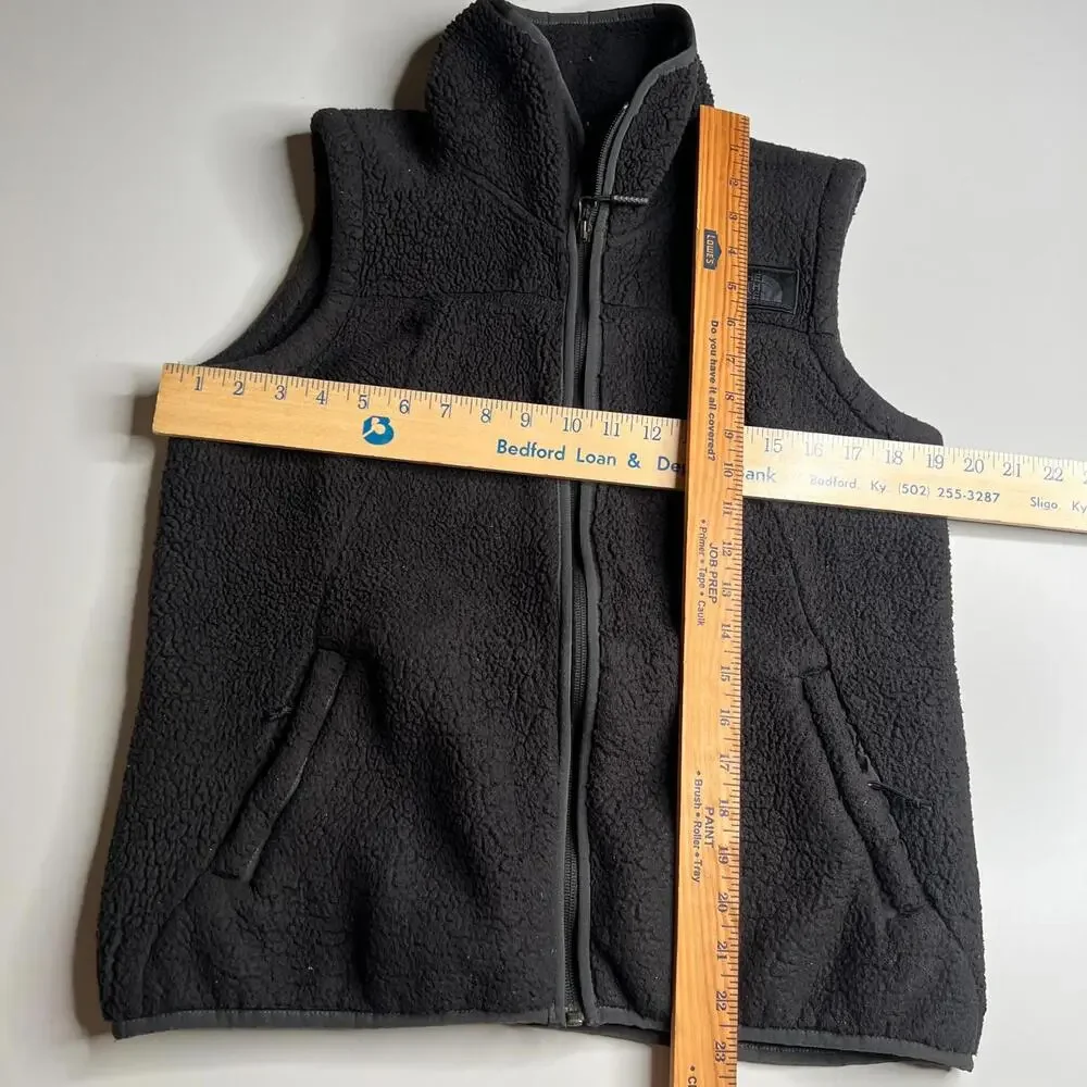 The North Face Women’s Sherpa Fleece Vest Black Size M Medium Zip Front‎ Pockets